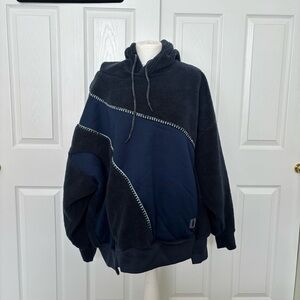 NWT Free People Movement Sprint to The Finish Cozy Fleece Hoodie Navy Size M